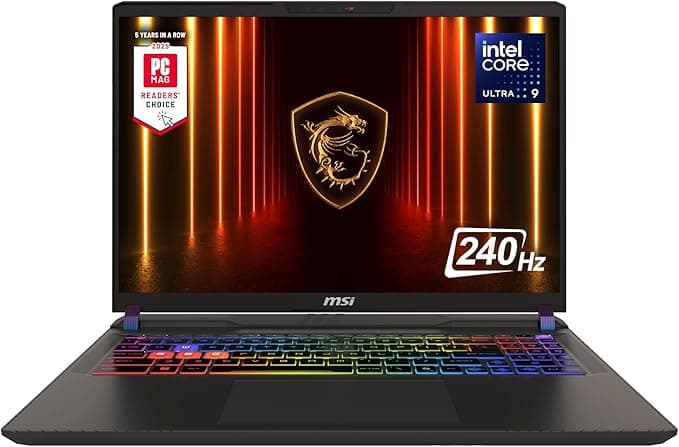 MSI Vector 16 HX AI 16” 240Hz QHD+ Gaming Laptop: Intel Core Ultra 9-275HX, NVIDIA Geforce RTX 5070Ti, 16GB DDR5, 1TB NVMe SSD, Thunderbolt 5, Wi-Fi 7, Win 11 Home: Cosmo Gray A2XWHG-211US