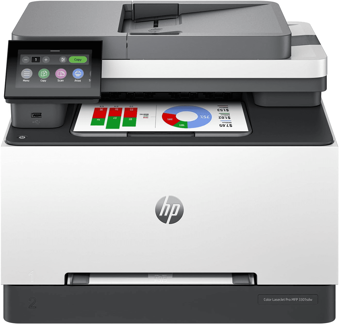 HP Color LaserJet Pro MFP 3301sdw Wireless All-in-One Color Laser Printer, Office Printer, Scanner, Copier, ADF, Duplex, Best-for-Office (499Q3F)