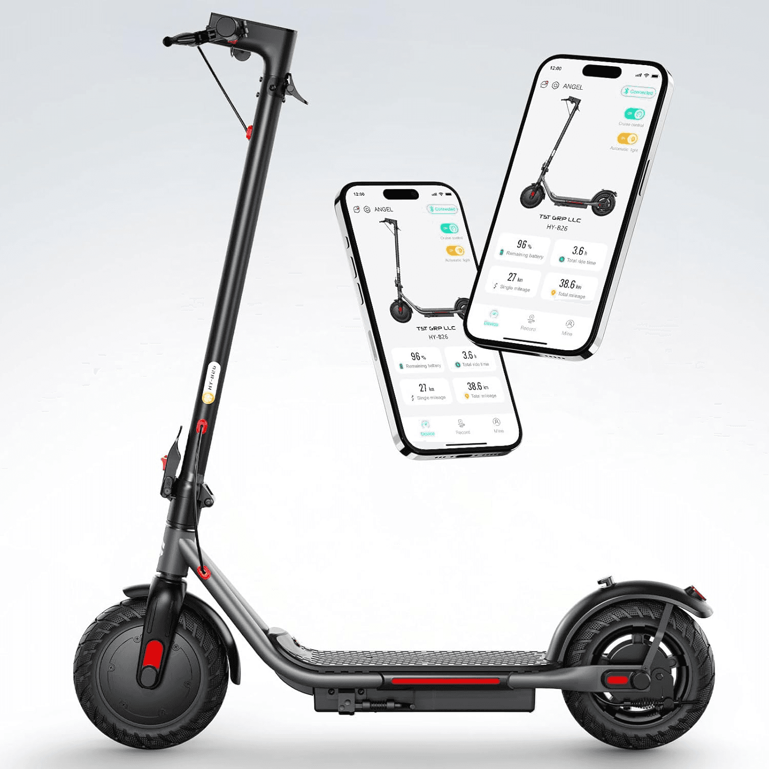 TST HOVSCO Electric Scooter for Adult, Up to 19/23 MPH and 30 Miles Long Range E Scooter, 8.5"/10" Solid and Pneumatic Tire, Portable Folding EScooter with Dual Brakes, Commuting Escooter App Control