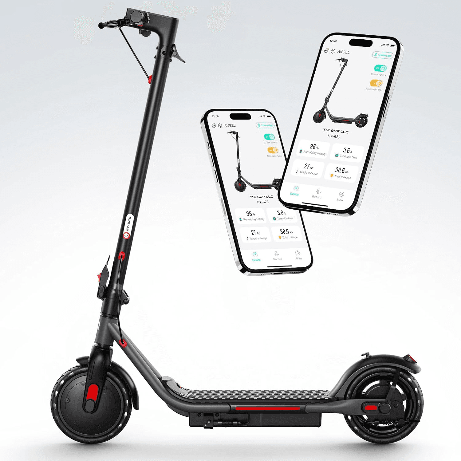 TST HOVSCO Electric Scooter for Adult, Up to 19/23 MPH and 30 Miles Long Range E Scooter, 8.5"/10" Solid and Pneumatic Tire, Portable Folding EScooter with Dual Brakes, Commuting Escooter App Control